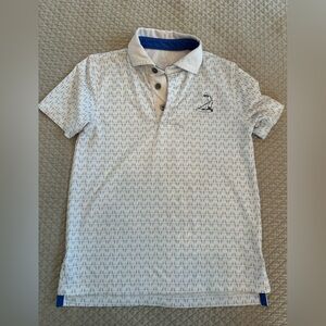 Greyson White and Blue Kids Polo Shirt Pinehurst Logo